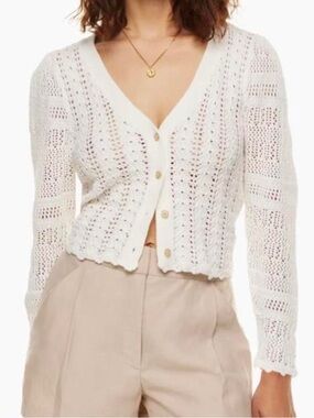 ARITIZIA | Wilfred Splendour V-neck Cardigan with puff sleeve XL Never worn